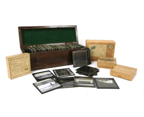 A collection of magic lantern slides, to include examples labelled Sheffield Photographic Society, a slide titled 'Dovedale M