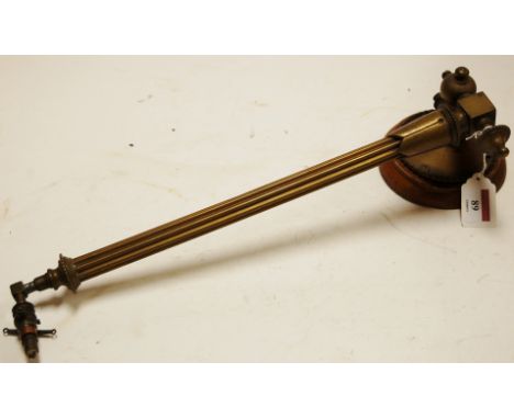 A late Victorian brass gas lamp bracket