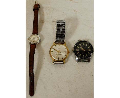 A Buler steel cased gents wristwatch (a/f); a Puerta steel cased manual wind gents wristwatch; and an Ingesol ladies steel ca