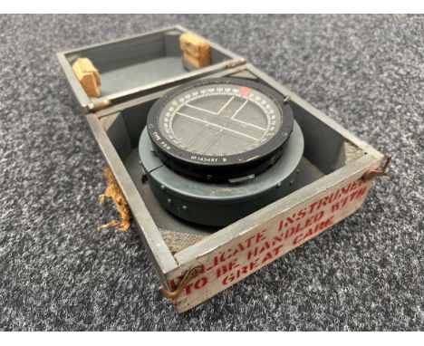WW2 British RAF Type P8M Aircraft Compass serial number 143478 B. Air Ministry marked 6A/726. Complete with all original pain