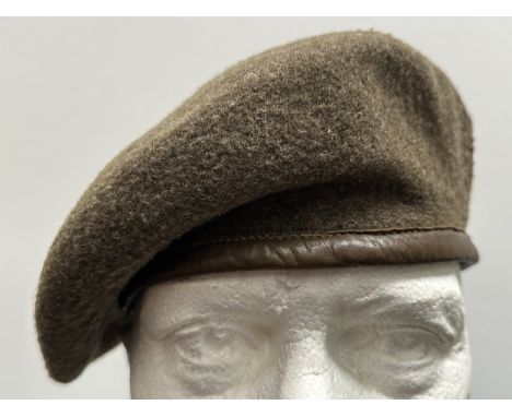 WW2 Canadian Khaki Beret, maker marked and dated "Dorothea Knitting Mills Ltd 1945". Size 7 1/8th. 