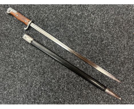 Mauser 1898 n/A Peruvian Contract Bayonet with pipe backed fullered blade 522mm in length, maker marked "Simson &amp; Co, Suh