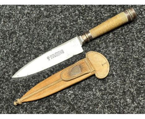Hunting Knife with single edged blade 135mm in length maker marked "Heinr. Boker &amp; Co, Solingen-Alemania Arbolito". Coth 