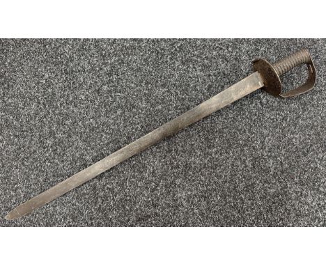 British Georgian 1804 Pattern Royal Navy Cutlass with striagh single edged blade 725mm in length. GR mark to blade along with