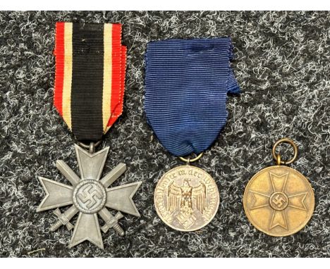 WW2 Third Reich medal collection to include: Kriegsverdienstmedaille - War Merit Medal no ribbon: Kriegsverdienstkreuz 2.Klas