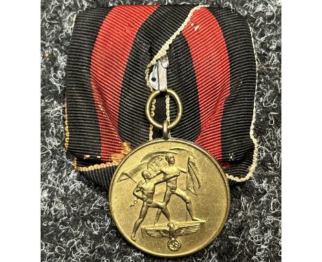 WW2 Third Reich Medaille zur Erinnerung an den 1. Oktober 1938 - Commemorative Medal October 1st 1938. No makers mark. Mounte