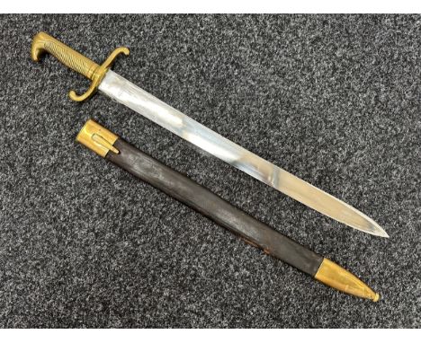 Imperial German M1871 pattern walking out dress sidearm with single edged blade 35mm in width, 505mm in length. No makers mar