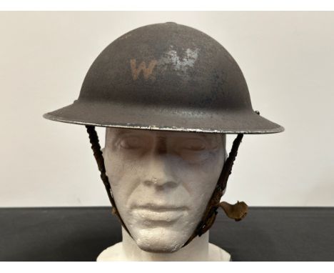 WW2 British Home Front ARP Wardens Steel Helmet. Complete with size 6 3/4 liner which is maker marked and dated "Helmets Ltd 