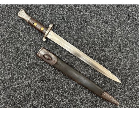 British Lee Metford 1888 pattern bayonet with double edged blade 303mm in length maker marked and dated "Wilkinson, London '9