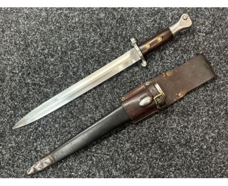 British Lee-Metford Bayonet with double edged blade 304mm in length VR Crown and dated 12/91 along with makers mark "Sanderso