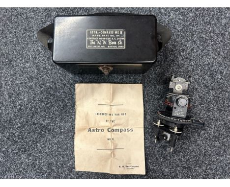 WW2 American US Army Air Force Astro Compass MKII. MFR's Part No.94 Contract No. W-535 AC 24194. Made by "The WW Boes Co. 300
