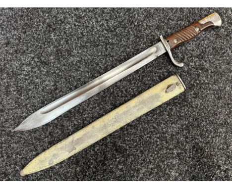 WW1 Imperial German Mauser 95/05 Butcher Bayonet with fullered single edged blade 362mm in length maker marked "Simson &amp; 
