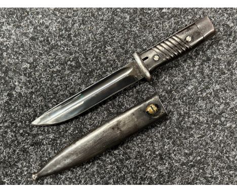 WW2 Third Reich K98 Bayonet cut down into a fighting knife. Blade now 160mm in length with fuller extending to the tip. Blade