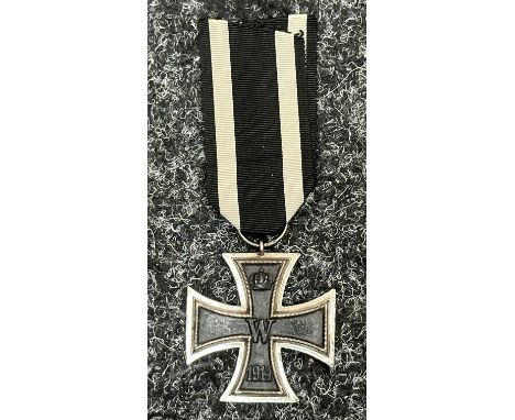 WW1 Imperial German Eisernes Kreuz 2. Klasse 1914. Iron Cross 2nd class 1914 complete with original ribbon. Ring is maker mar