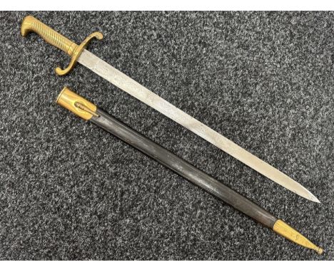 Imperial German M1871 pattern walking out dress sidearm with single edged blade with etched decoration "U Reich, F. Kaiser M.