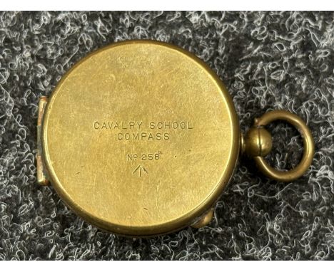 WW1 British Cavalry School Compass. Maker marked on dial "JH Steward, London". Lid marked "Cavalry School Compass No 258" alo