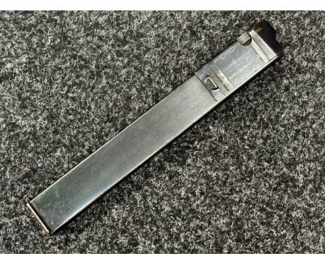 WW2 Third Reich 9mm MP38 u 40 thirty two round magazine. Maker marked and dated "98E 41" along with WaA inspection stamps. Sl