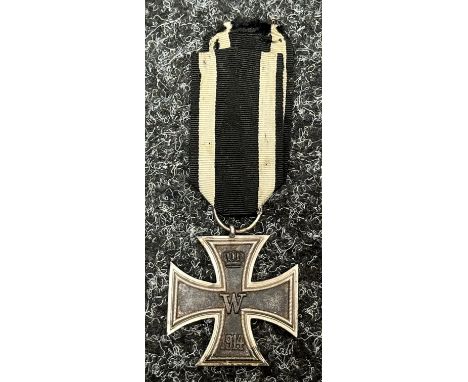 WW1 Imperial German Eisernes Kreuz 2. Klasse 1914. Iron Cross 2nd class 1914 complete with original ribbon. Ring is maker mar