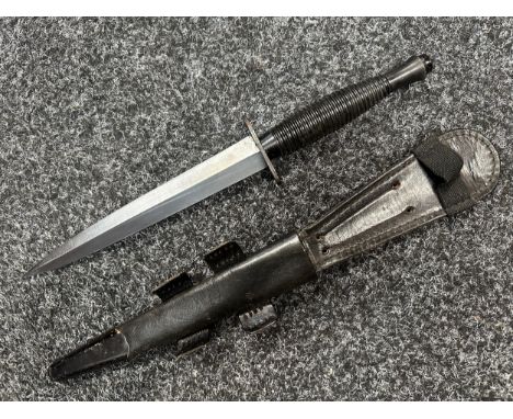 British Third Pattern Fairbairn-Sykes Fighting Knife with double edged blade 170mm in length. Crossguard is maker marked and 