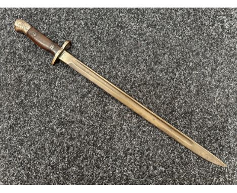 WW1 British 1907 Pattern Bayonet with single edged fullered blade 432mm in length, maker marked "Wilkinson" and dated 1915. W