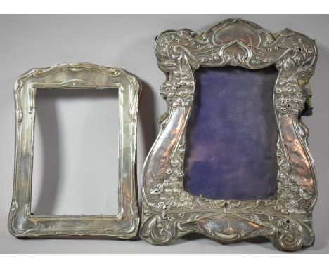 Two Silver Mounted Easel Back Photoframes, Both In Need of Attention, 24cm and 18cm high 