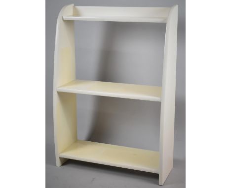 A White Painted Three Shelf Galleried Open Bookcase, 60cm Wide 