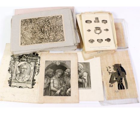 PENCIL PORTRAIT OF A RENAISSANCE MAN 'FULCONE DE CASTELLO', 5 1/4" X 4" (13.4CM X 10.2CM), mounted together with a collection