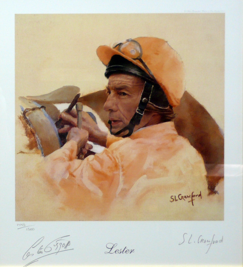 S.L. CRAWFORD ARTIST AND JOCKEY SIGNED LIMITED EDITION COLOUR PRINT