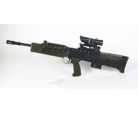 *JAPANESE LS, L85A1 AIRSOFT AIR RIFLE 1/1 SCALE, WITH ELECTRONIC SIGHT, in box with magazine and pellets