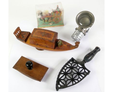 MINER COLLECTABLES, including  Lucas Bicycle lamp, another (No 35), 'VERITABLE POUDRILL PEMIMFO' WITH BONE? HANDLE, Salter No