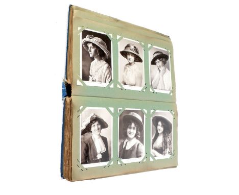 AN ALBUM OF APPROX 400 EARLY 1900's POSTCARDS, the majority portrait photographs of Music Hall and theatre performers, some a