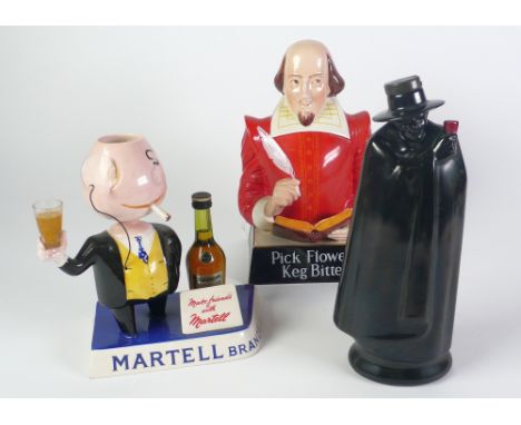 CARLTONWARE CHINA MARTELL BRANDY ADVERTISING MODEL, WITH MINIATURE BOTTLE OF MARTELL COGNAC, 8" (20.3cm) high A CARLTONWARE P