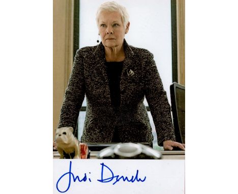 James Bond Judi Dench signed 6x4 colour photo pictured in her role as M in James Bond. Good condition. All autographs come wi