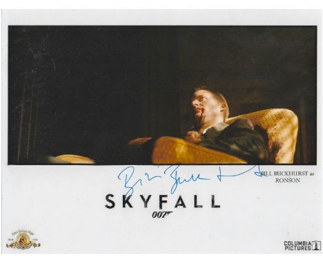 Bond Star, Bill Buckhurst signed 10x8 colour promo photograph pictured during his role as Ronson in Skyfall. Good condition. 