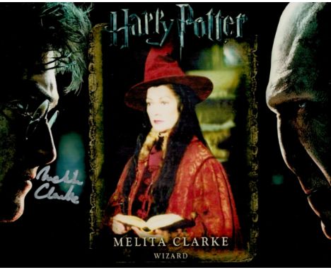 Harry Potter, Melita Clarke signed 10x8 colour promo photograph picturing Clarke as she plays a Wizard in the Harry Potter fi