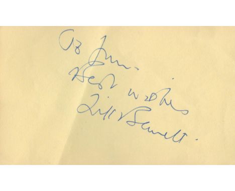 James Bond Jill Bennett signed 5x3 album page rare signature. Bennett made many appearances in British films including Lust f