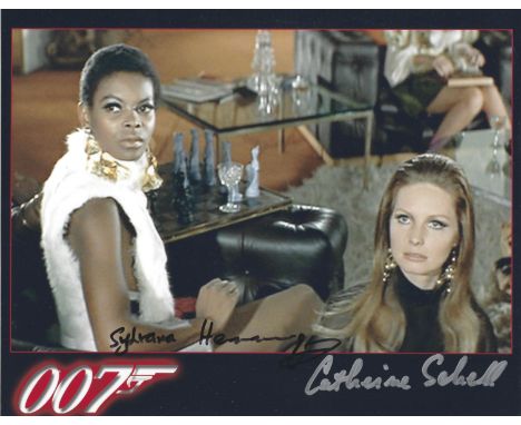 Bond Girl, Catherine Schell and Sylvia Henriques signed 10x8 colour promo photograph pictured during their time playing in 00