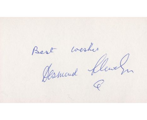 James Bond Desmond Llewelyn signed 5x3 album page. Desmond Wilkinson Llewelyn ( 12 September 1914 - 19 December 1999) was a W