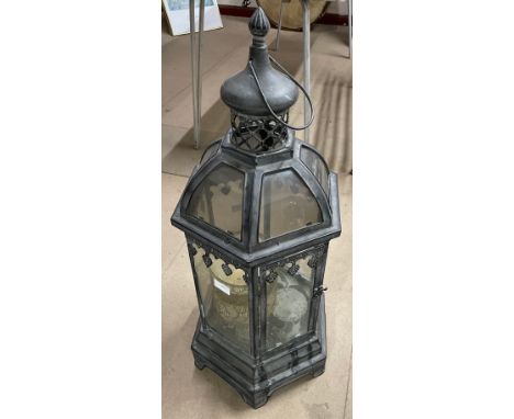 A large French style metal garden lantern 