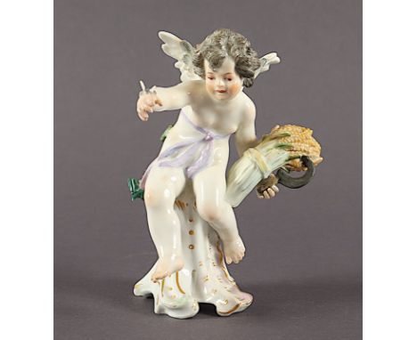 ALLEGORISCHE FIGUR "DER SOMMER", farbig und gold staffiert, H 11,2, minst.best. u. rest., Modellnr. R 132, Entwurf Konrad HEN