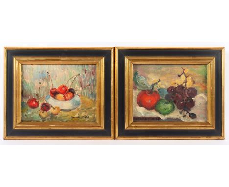 MILO, Christie (Frankreich 20.Jh.), "Paar Stilleben", Öl/Lwd., 14 x 18, unten links bzw. unten rechts signiert, R. 