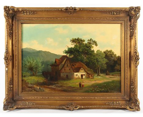 HÖRTER, August (1834-1906), "Landschaft mit alter Wassermühle", Öl/Lwd., 52 x 75, besch., unten rechts signiert, R. 