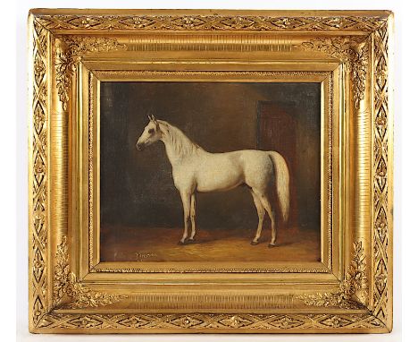FREEMAN, P. (Maler 2.H.19.Jh.), "Schimmel im Stall", Öl/Lwd., 34 x 41, unten links signiert, R. 