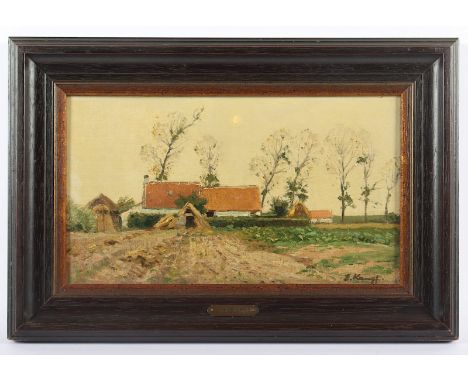 KAMPF, Eugen (1861-1933), "Niederrheinische Landschaft", Öl/Lwd., 21 x 35, auf Karton aufgezogen, unten rechts signiert, R. 
