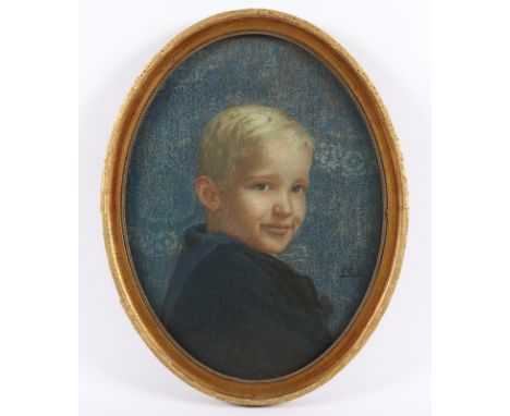 PORTRAITMALER A.20.JH., "Bildnis eines Jungen", Pastell/Papier, 45 x 35, unten rechts unleserlich signiert, R. 