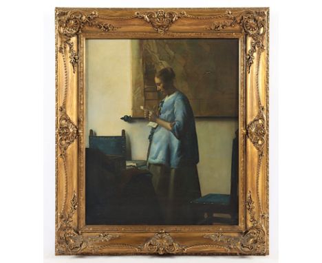 VERMEER, Jan (1632-1675), "Briefleserin in Blau", Kopie um 1900 nach dem Original von 1662/63 im Amsterdamer Rijksmuseum, Öl/