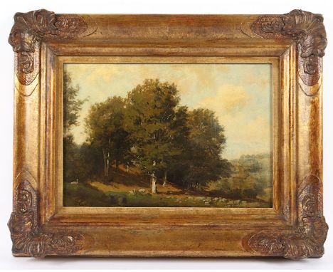 EBEL, Fritz Carl Werner (1835-1895), "Landschaft mit Bäumen", Öl/Holz, 24 x 33, unten links signiert und "87" datiert, R. 