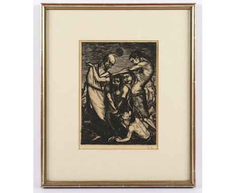 PEINER, Werner (1897-1984), "Geißelung Christi", Originalradierung, 22,5 x 17, handsigniert, R. Provenienz: Sammlung Josef We