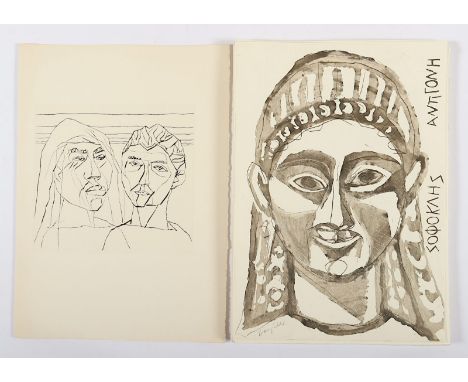 BARGHEER, Eduard, Mappe "Antigone", in der Übersetzung von Karl Reinhardt, mit 9 von 10 Radierungen von Eduard Bargheer, im I