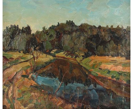 DAHL, Karl (1869-1942), "Landschaft", Öl/Malkarton, 27 x 31,5, unten rechts signiert, R. 